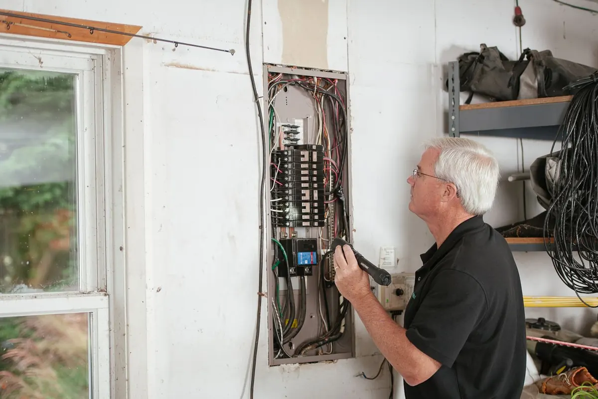 Un électricien qui diagnostique avant de remplacer